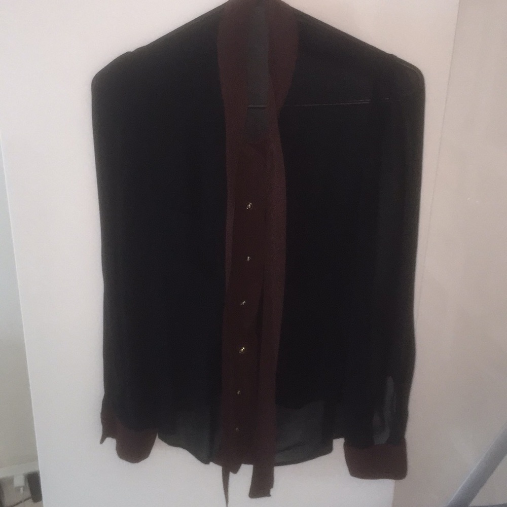 Just Cavalli Sheer black blouse with tie used